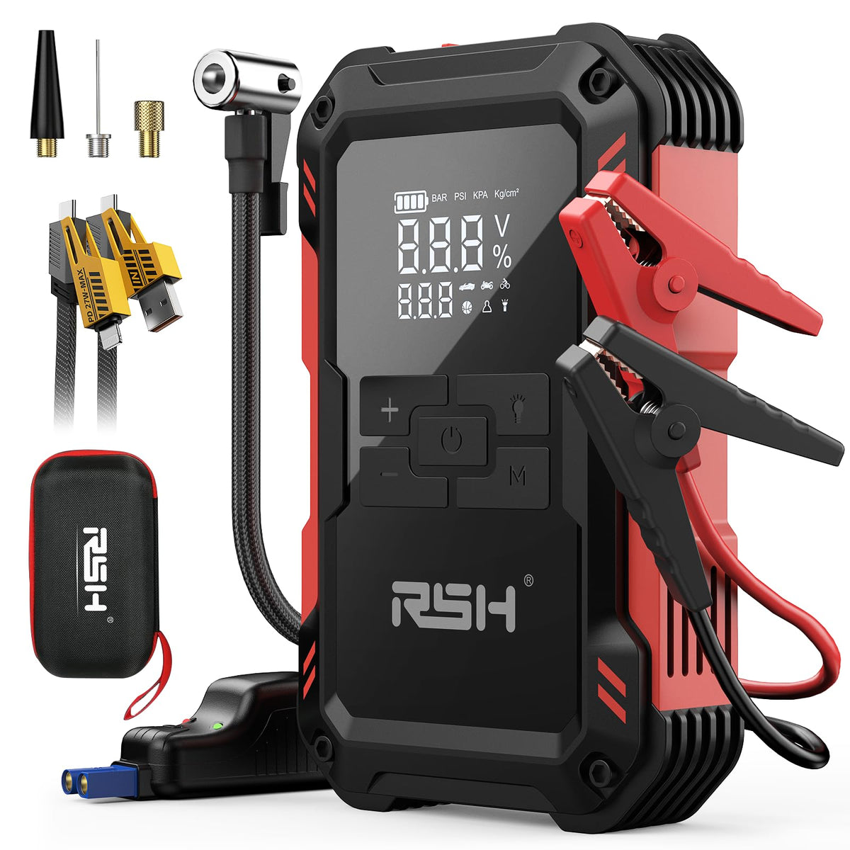RSH front unit showing controls and compact design, for quick roadside boosts