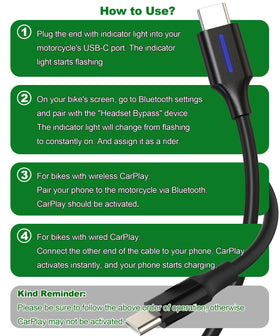 Rsizbahr cable charging phone on motorcycle tank for extended rides