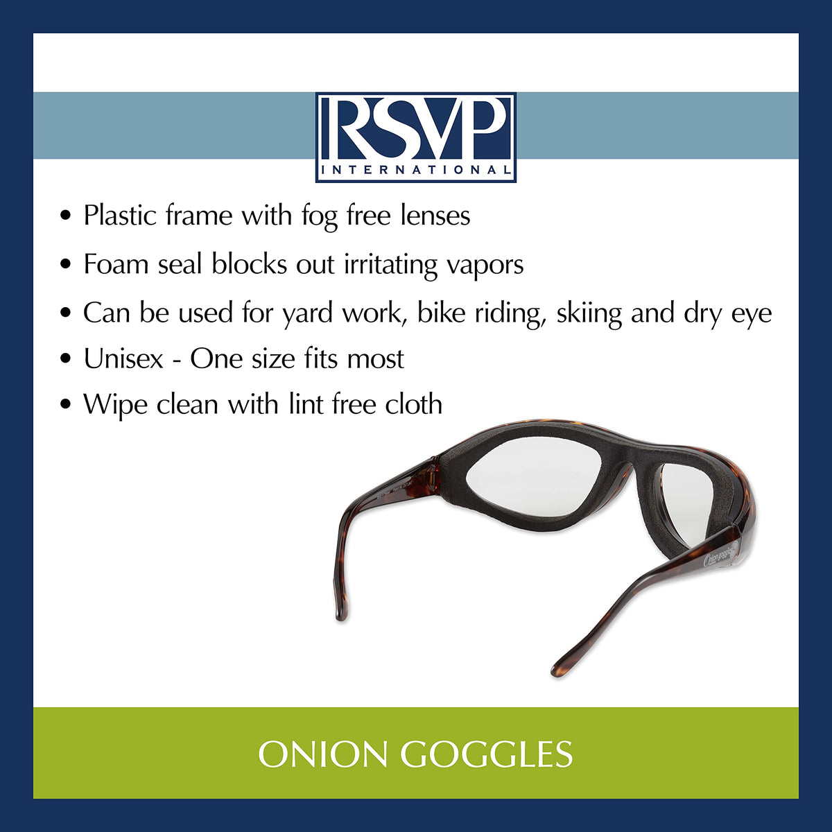 RSVP International goggles on kitchen counter illustrating everyday use