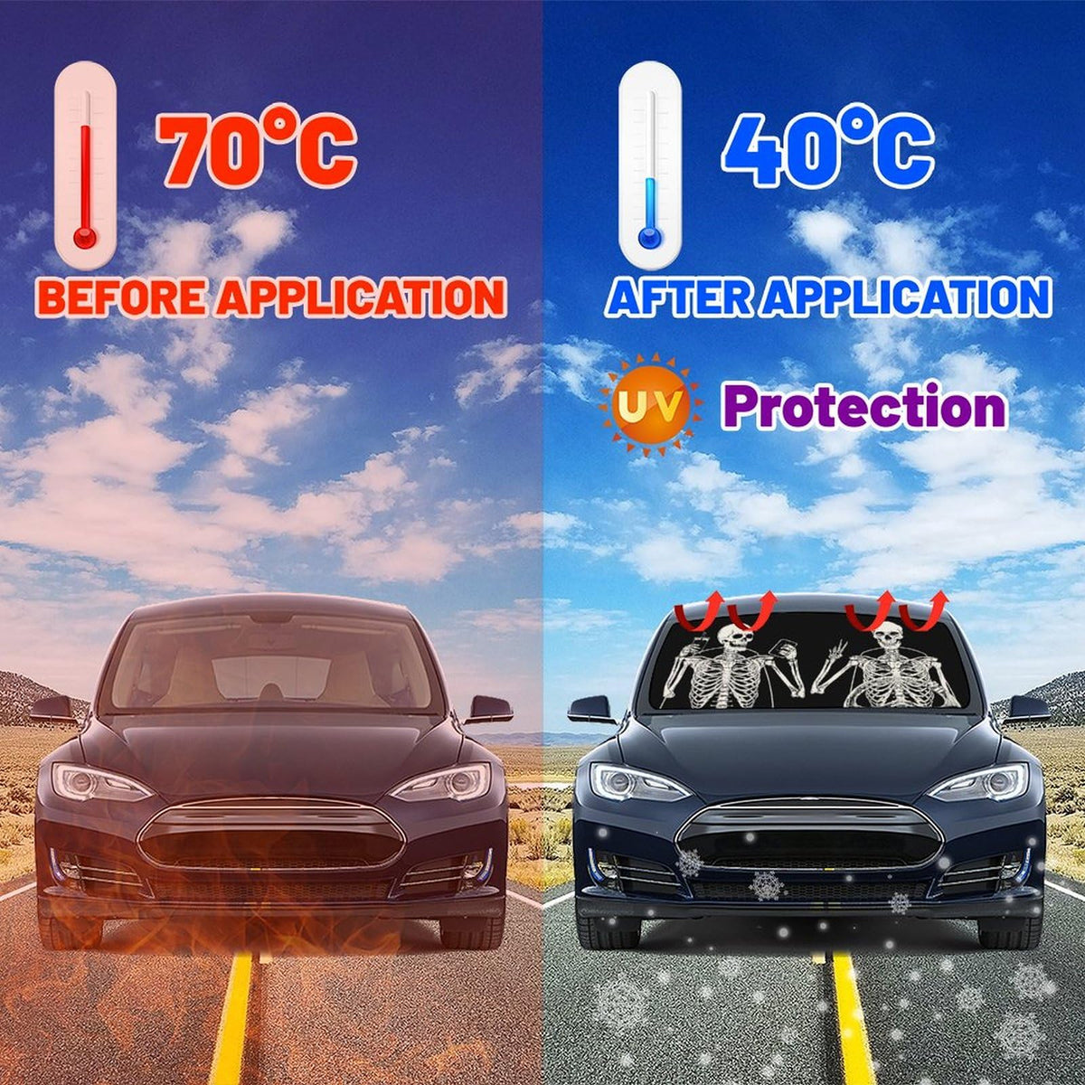RSWSMXD umbrella sunshade open on hood demonstrating quick deployment convenience