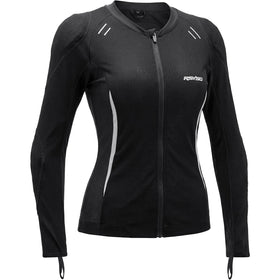 RSYSO front view of women's mesh jacket showing fit and ventilation benefits