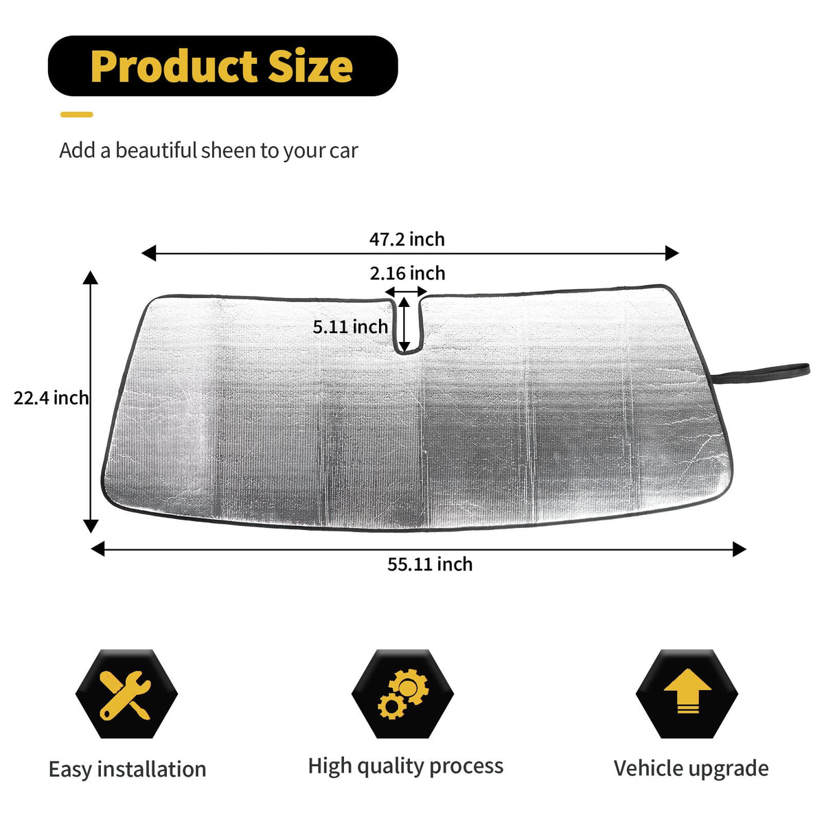 RT-TCZ folded sunshade compact for storage and easy handling benefit