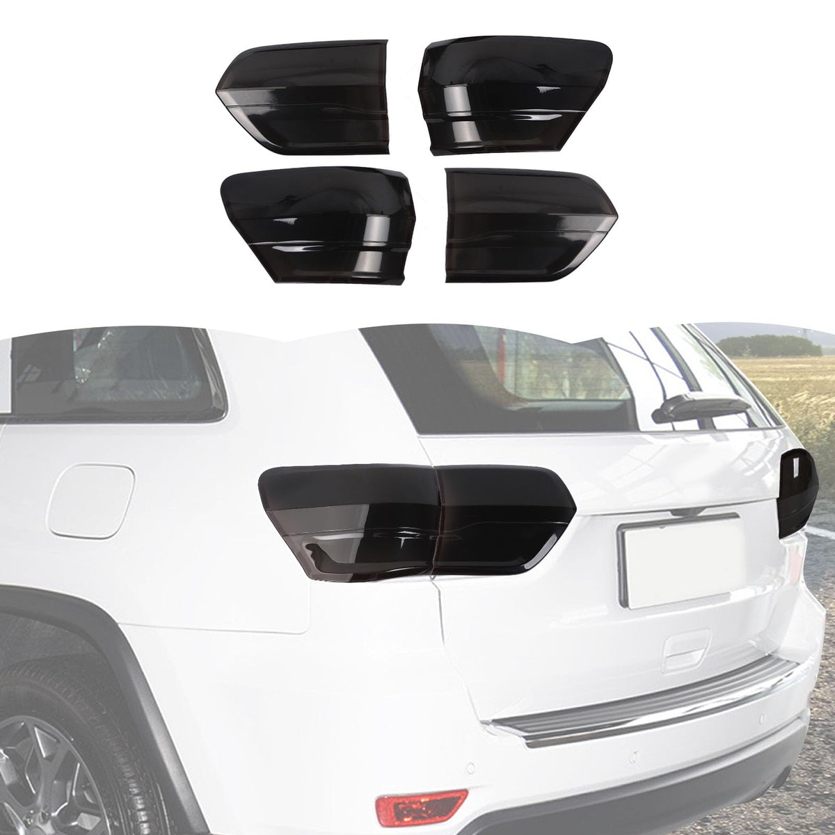 RT-TCZ front view of smoked tail light cover showing sleek curb appeal