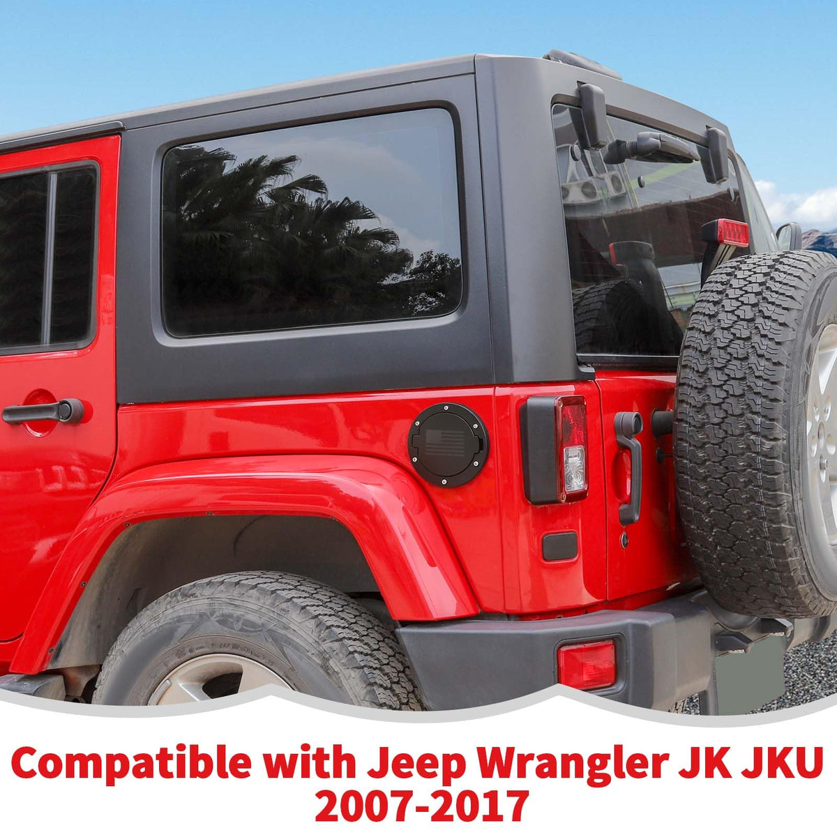 RT-TCZ on parked Jeep Wrangler in outdoor setting adding patriotic flair