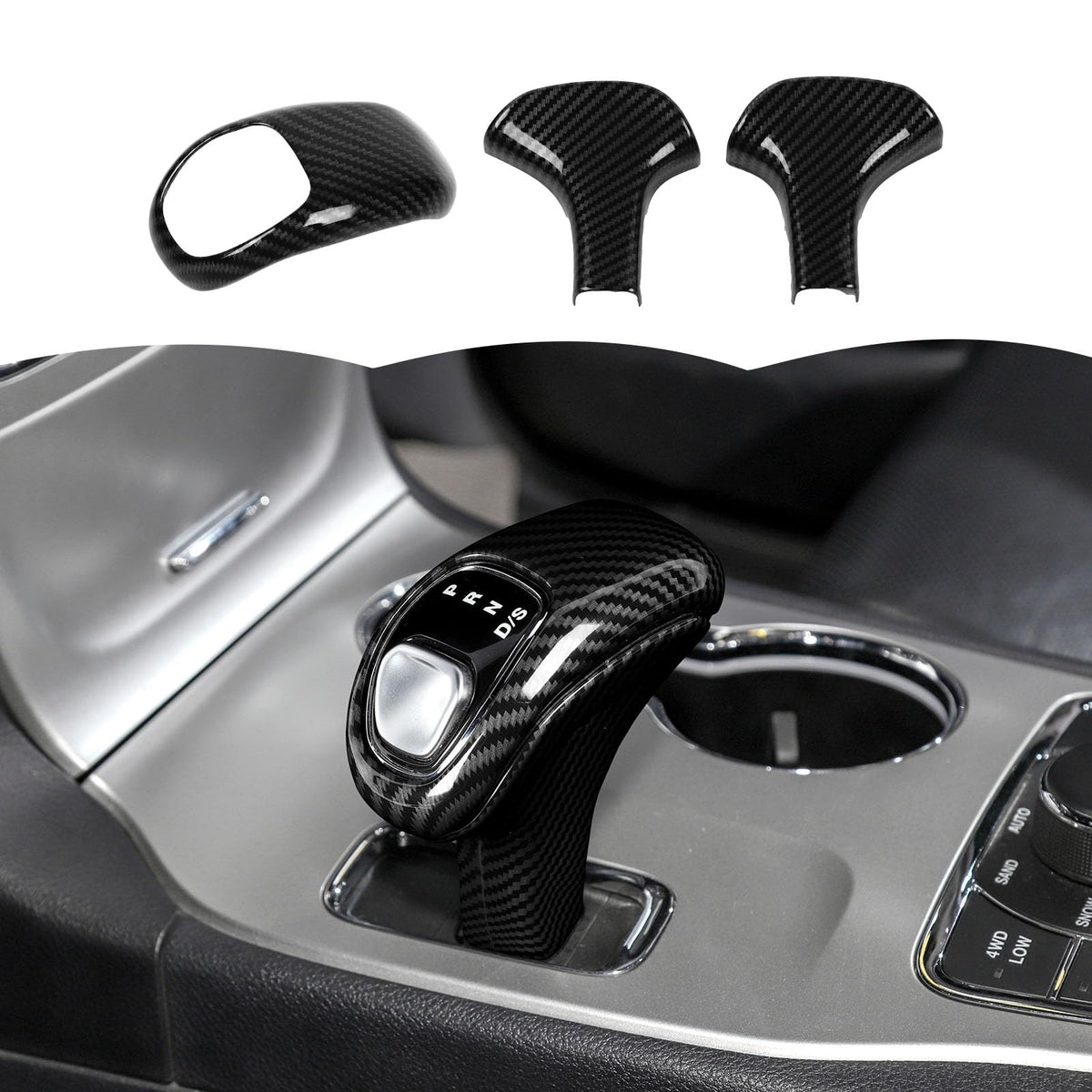 RT-TCZ front view of gear shift knob cover showing sporty finish and instant upgrade