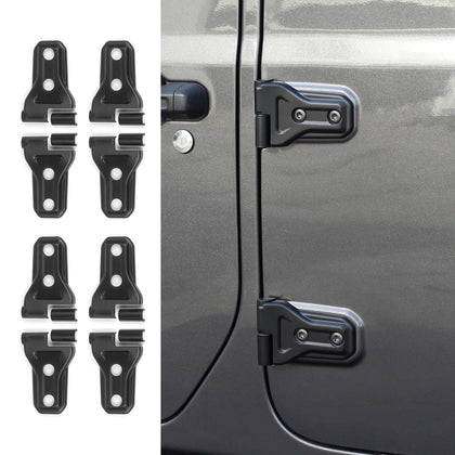 RT-TCZ front hinge cover on Jeep showing sleek matte finish and cleaner door line