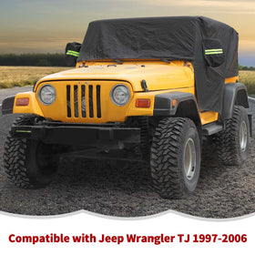 RT-TCZ Jeep parked in driveway under cover for outdoor protection