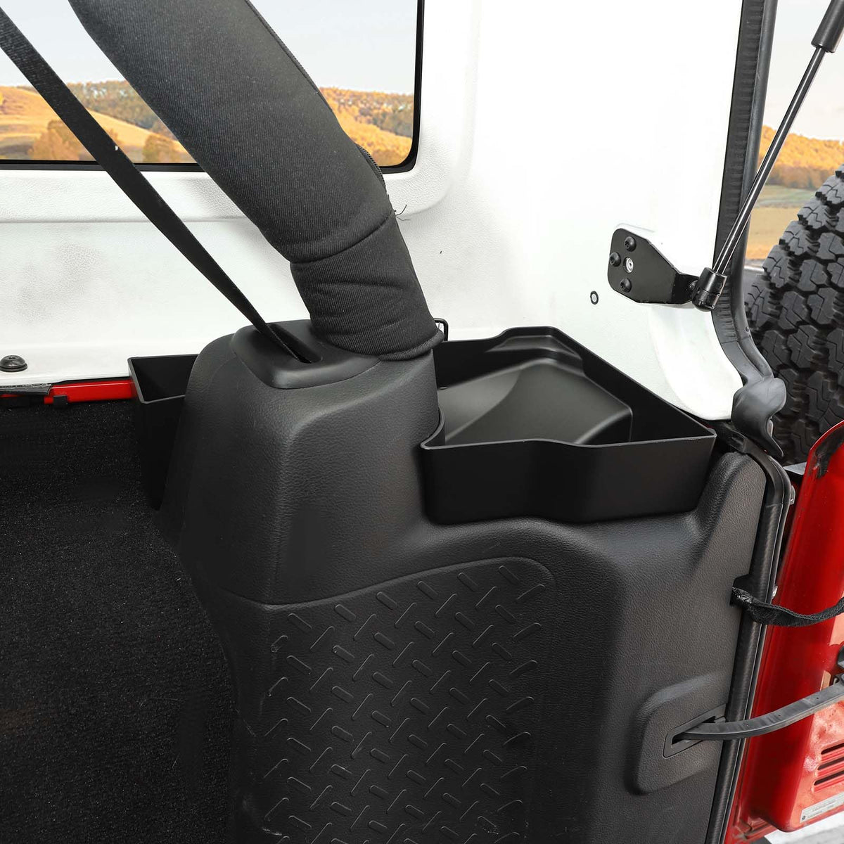 RT-TCZ in open Jeep trunk lifestyle photo showing clutter-free cargo convenience