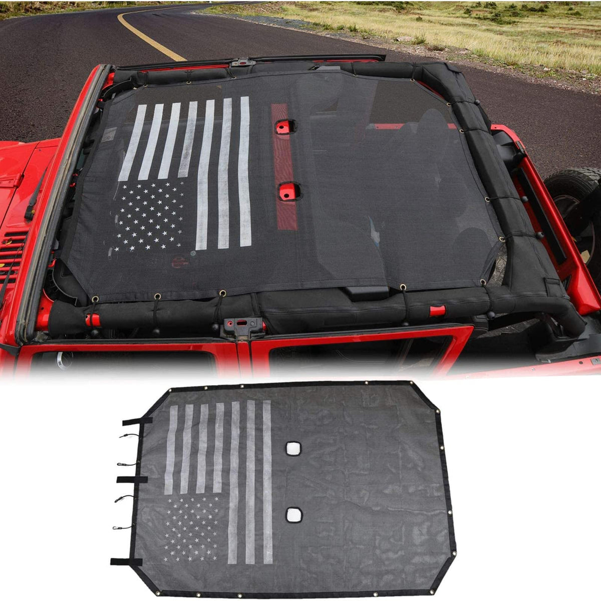 RT-TCZ mesh top front view showing full coverage and shade benefit