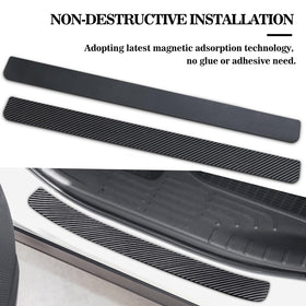 Ruautumn installed rear door sill protector highlighting coverage and everyday durability