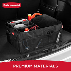 Rubbermaid collapsed flat folded for compact storage and space savings