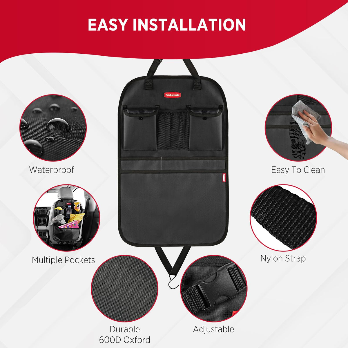 Rubbermaid close-up of water-resistant fabric highlighting durable protection