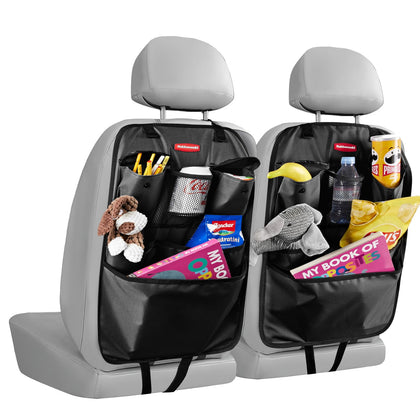 Rubbermaid front view of organizer showing pockets and tidy storage benefit