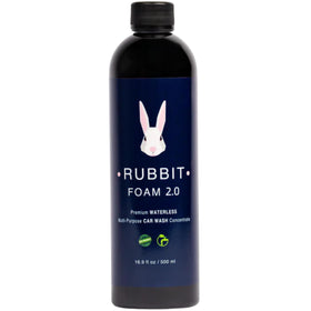 Rubbit bottle front label showing product name and refill benefits