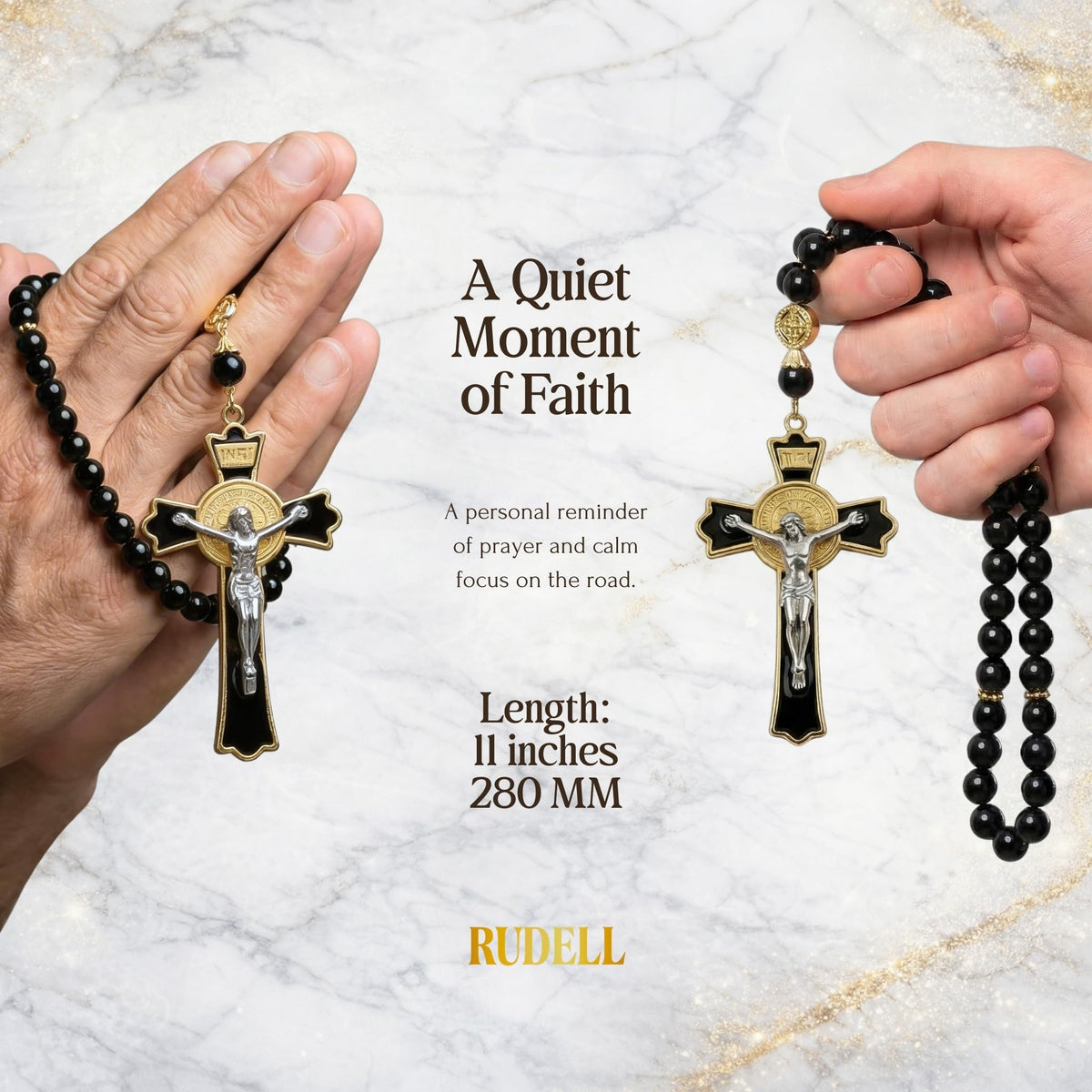 RUDELL packaged rosary presented as a thoughtful Christian gift option