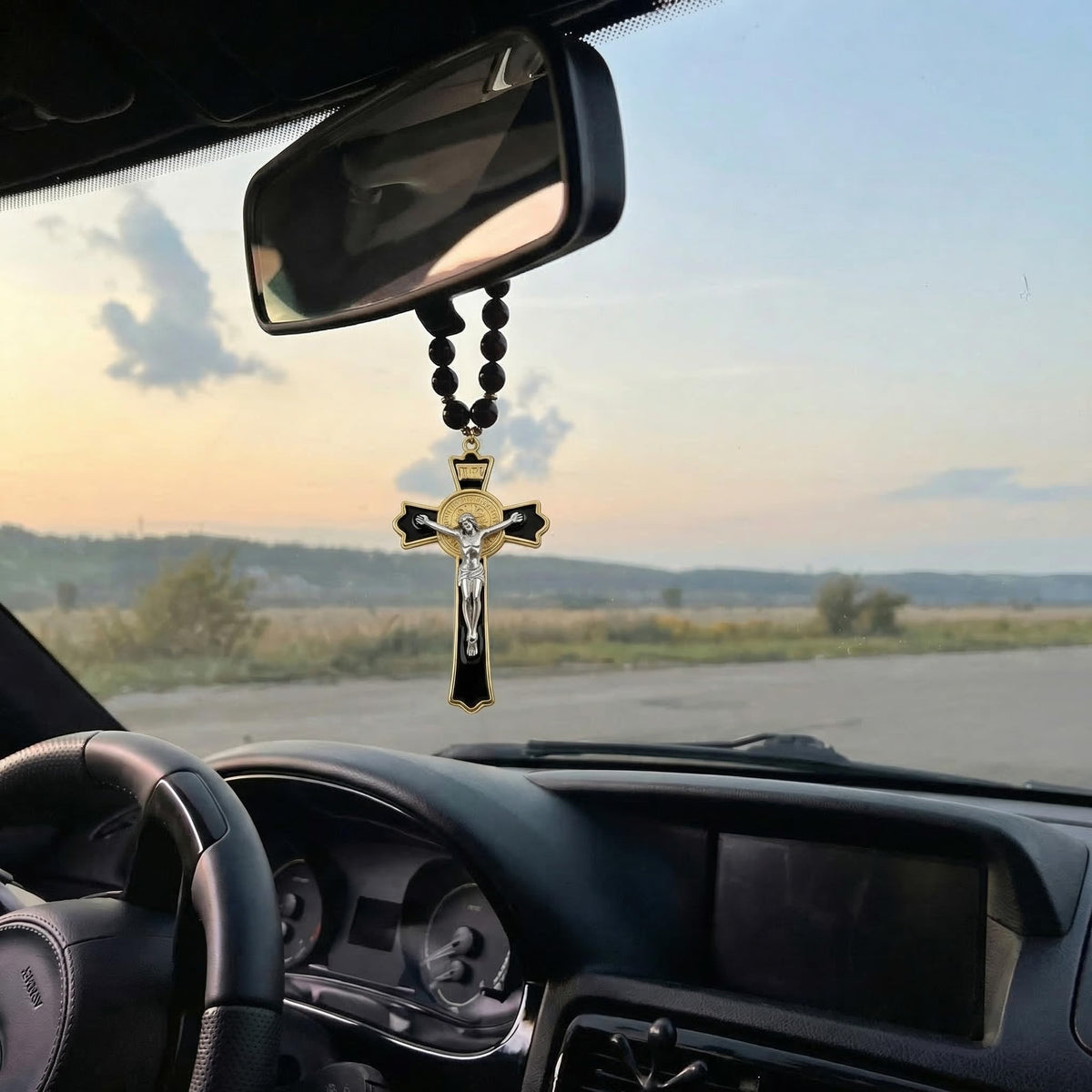 RUDELL Saint Benedict cross detail visible for traditional Catholic symbolism