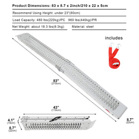 Ruedamann unfolded 83-inch ramp demonstrating gentle loading incline and length
