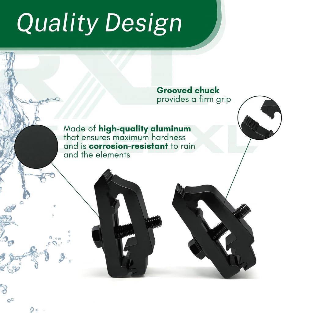 RuggedXL clamp black finish texture highlighting corrosion resistance