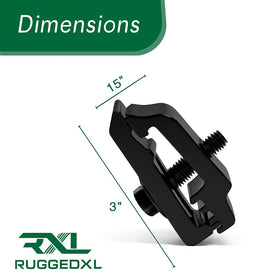 RuggedXL clamp close-up detail displaying aluminum construction strength