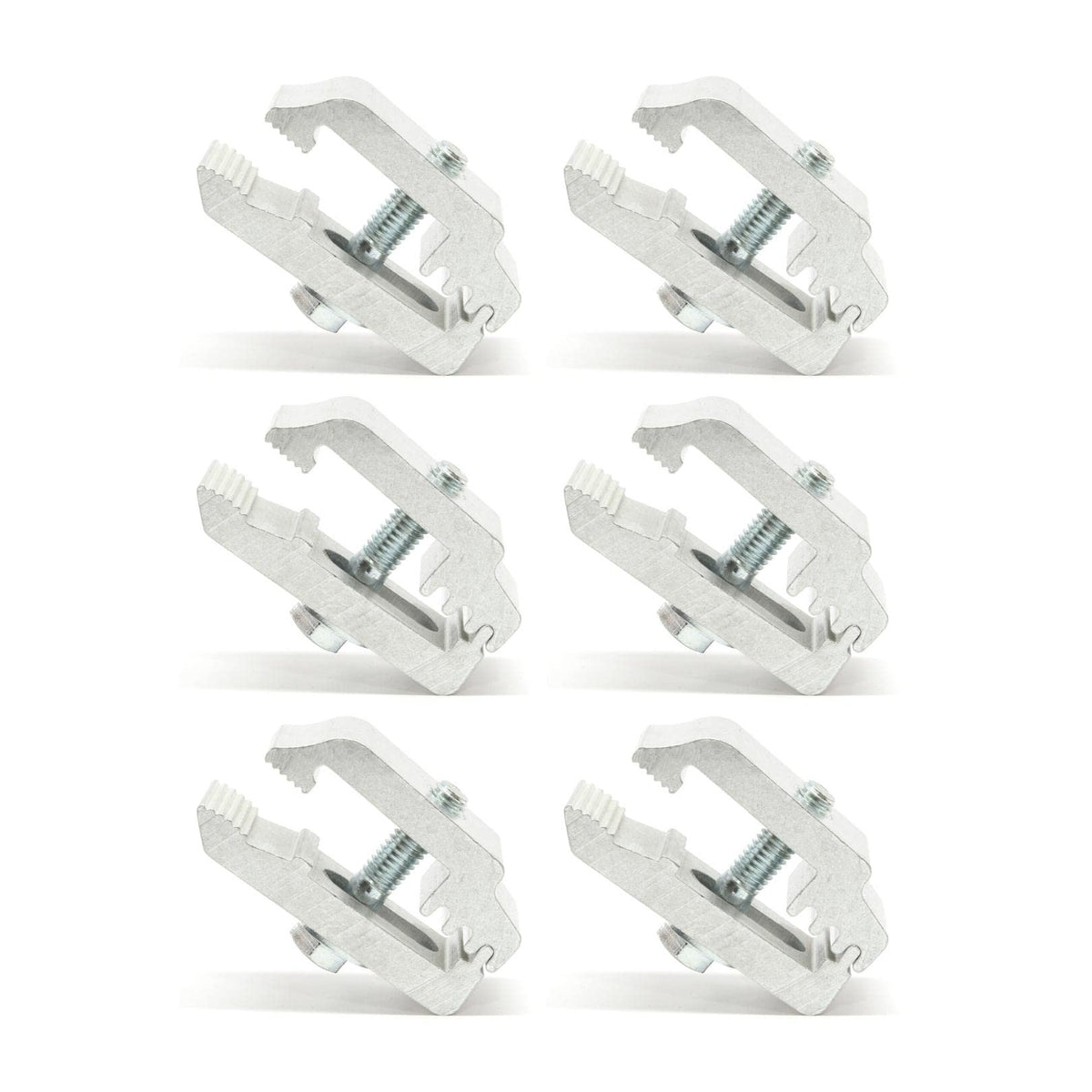 RuggedXL six clamps arranged to show kit completeness and installation readiness
