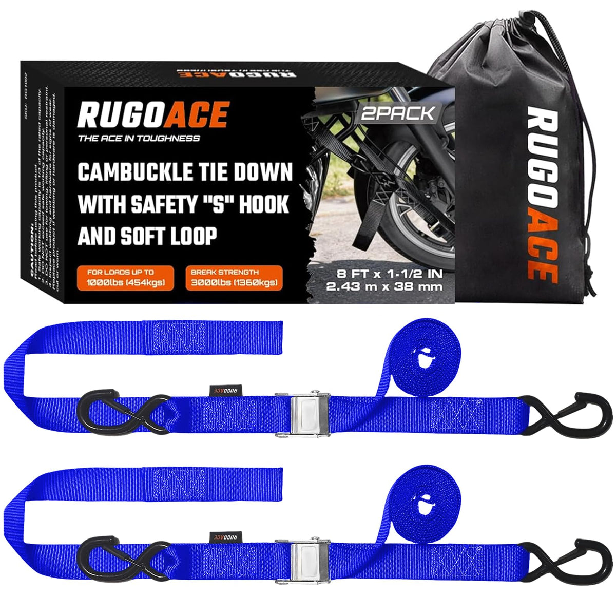 RUGOACE straps used on a trailer hauling an ATV in a lifestyle setting
