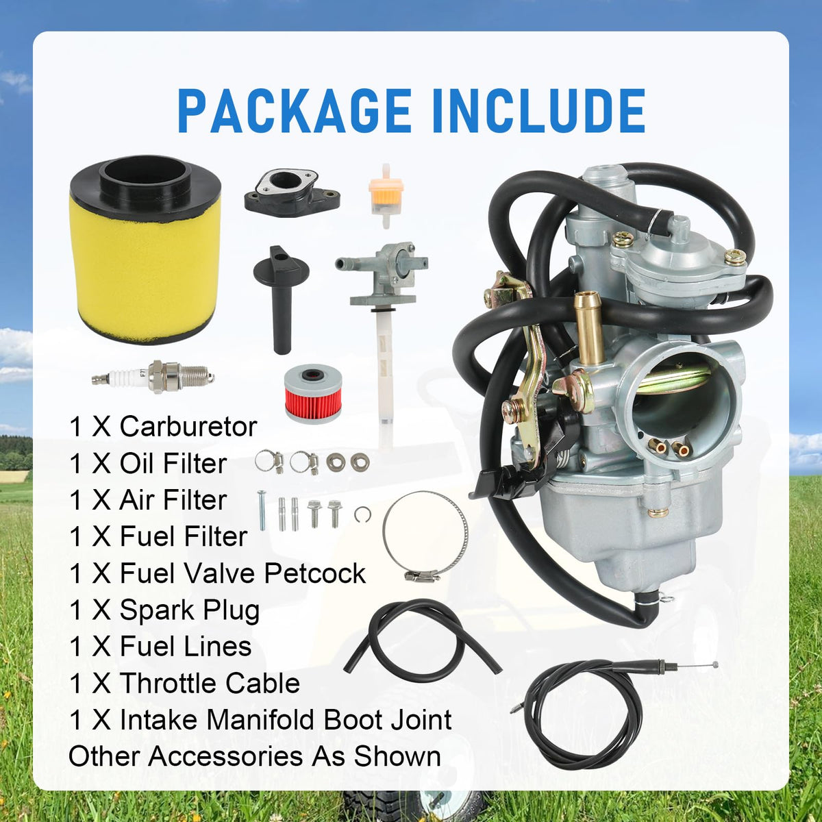 RUIANOMG carburetor installed on TRX250 to demonstrate direct-fit convenience