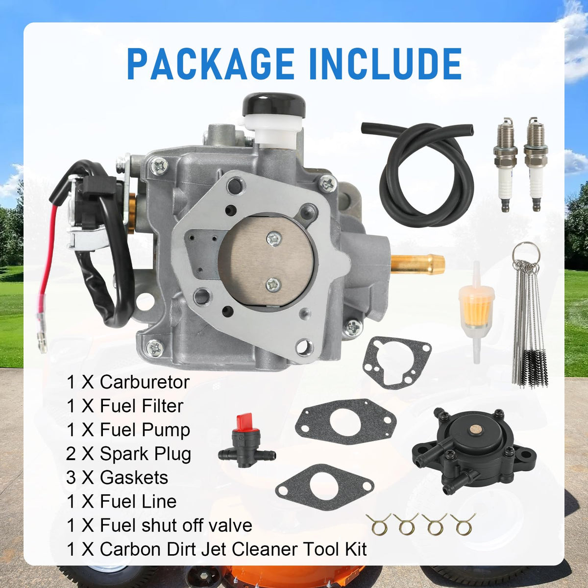 RUIANOMG carburetor installed on a Kohler engine demonstrating direct fit