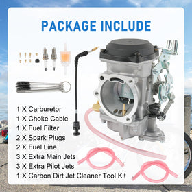 RUIANOMG full kit laid out with jets spark plugs choke cable for convenience