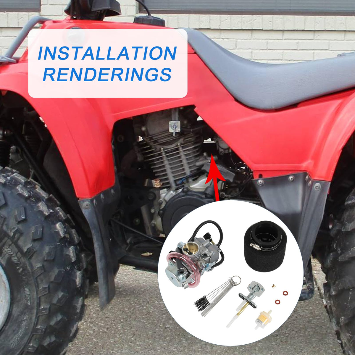 RUIANOMG carburetor installed on Kawasaki Bayou 300 showing fitment confidence