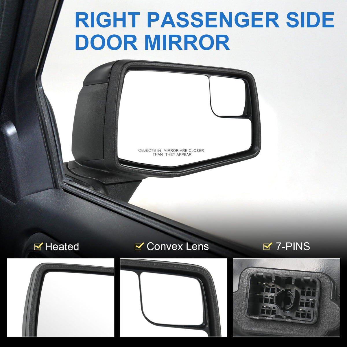 RUIANOMG mirror mounting plate detail showing bolt pattern for easy direct-fit installation