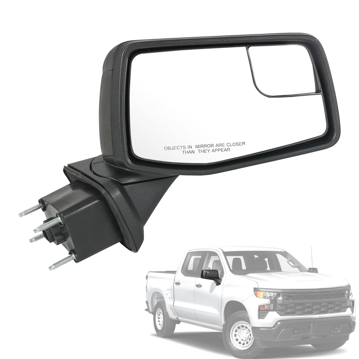 RUIANOMG passenger right mirror front view showing fit and finish benefit of OEM-like replacement