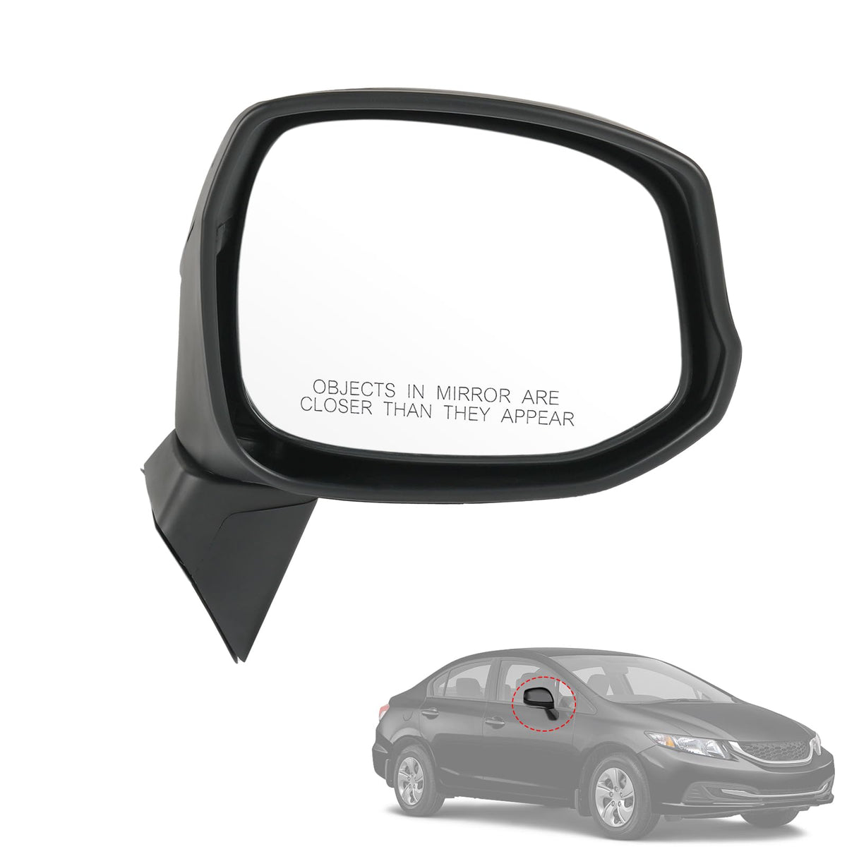RUIANOMG front view of right passenger door mirror showing fit and finish benefit