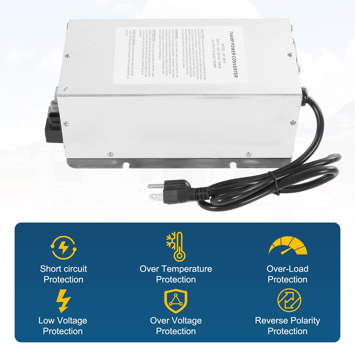 RUIANOMG WF-9875 next to a ruler to show compact footprint for tight RV spaces