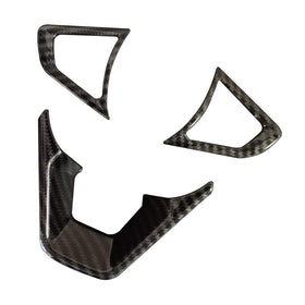 ruihe installed trim on steering wheel front view showing neat, factory fit