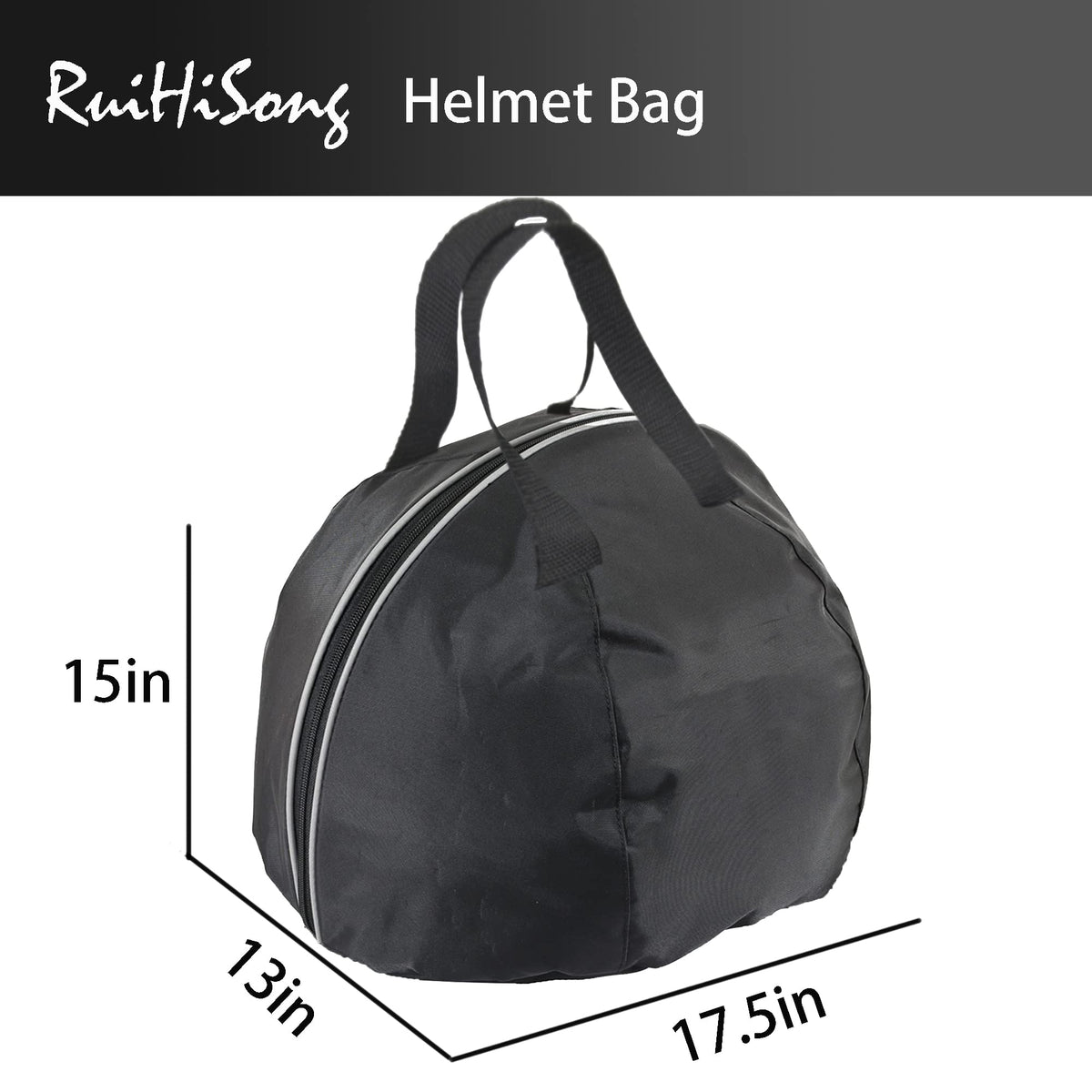 RuiHiSong helmet bag two-way top zipper detail for fast access