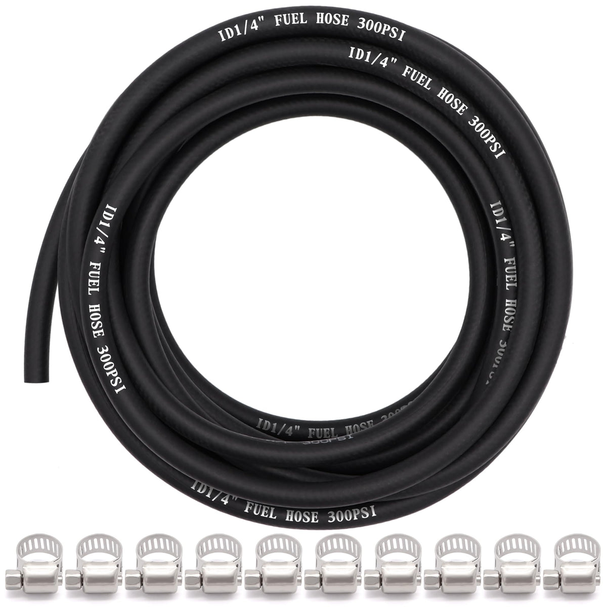 Ruikarhop front view of 25ft fuel hose package showing ready-to-install benefits