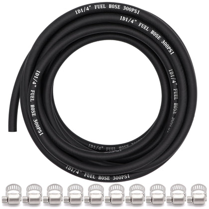 Ruikarhop front view of 25ft fuel hose package showing ready-to-install benefits