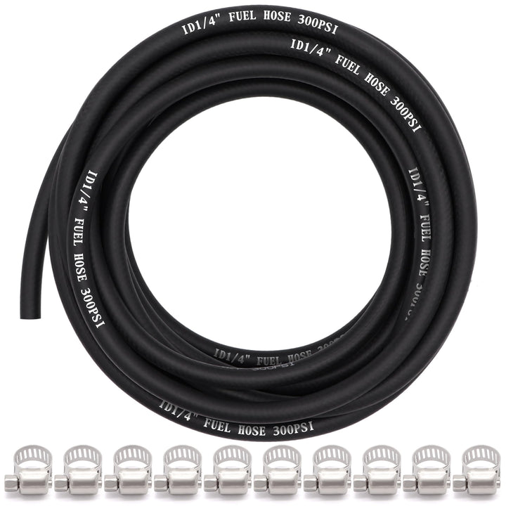 Ruikarhop front view of 25ft fuel hose package showing ready-to-install benefits