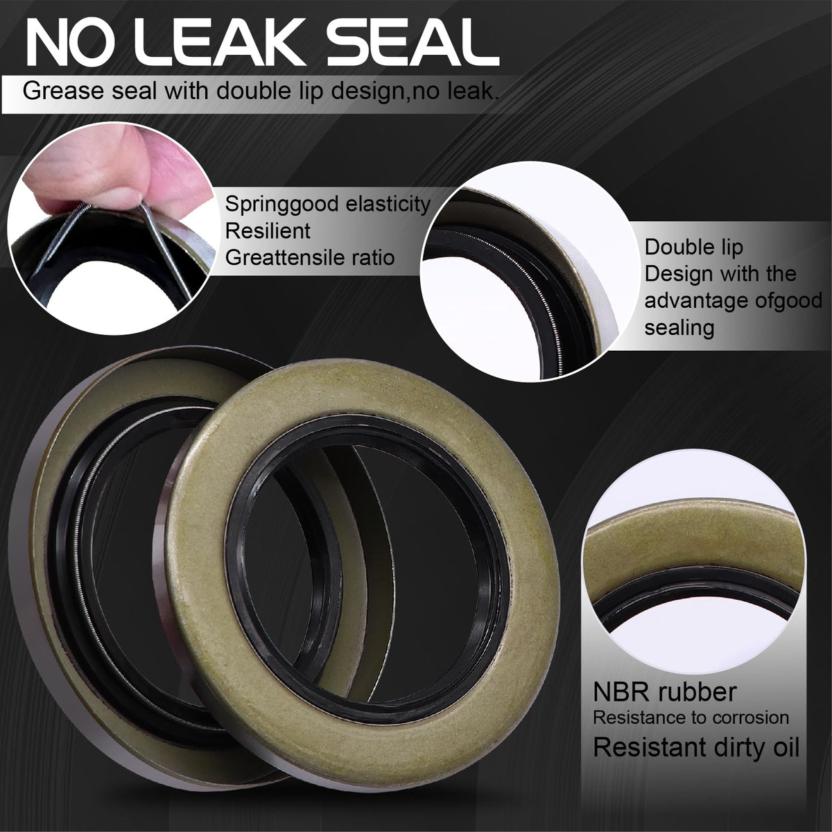 Ruikarhop double-lip grease seal close view preventing grease loss and contamination