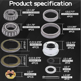 Ruikarhop inner bearing close-up displaying chrome steel for long-lasting performance