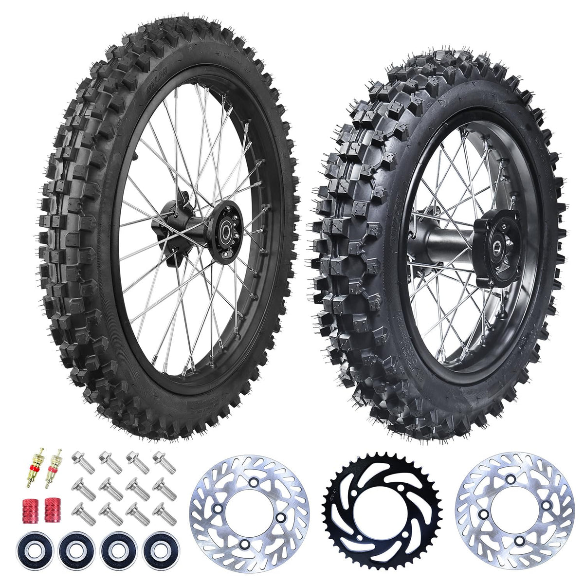 RUIQIMOTO front rim and tire packaged, ready to install benefits quick swap
