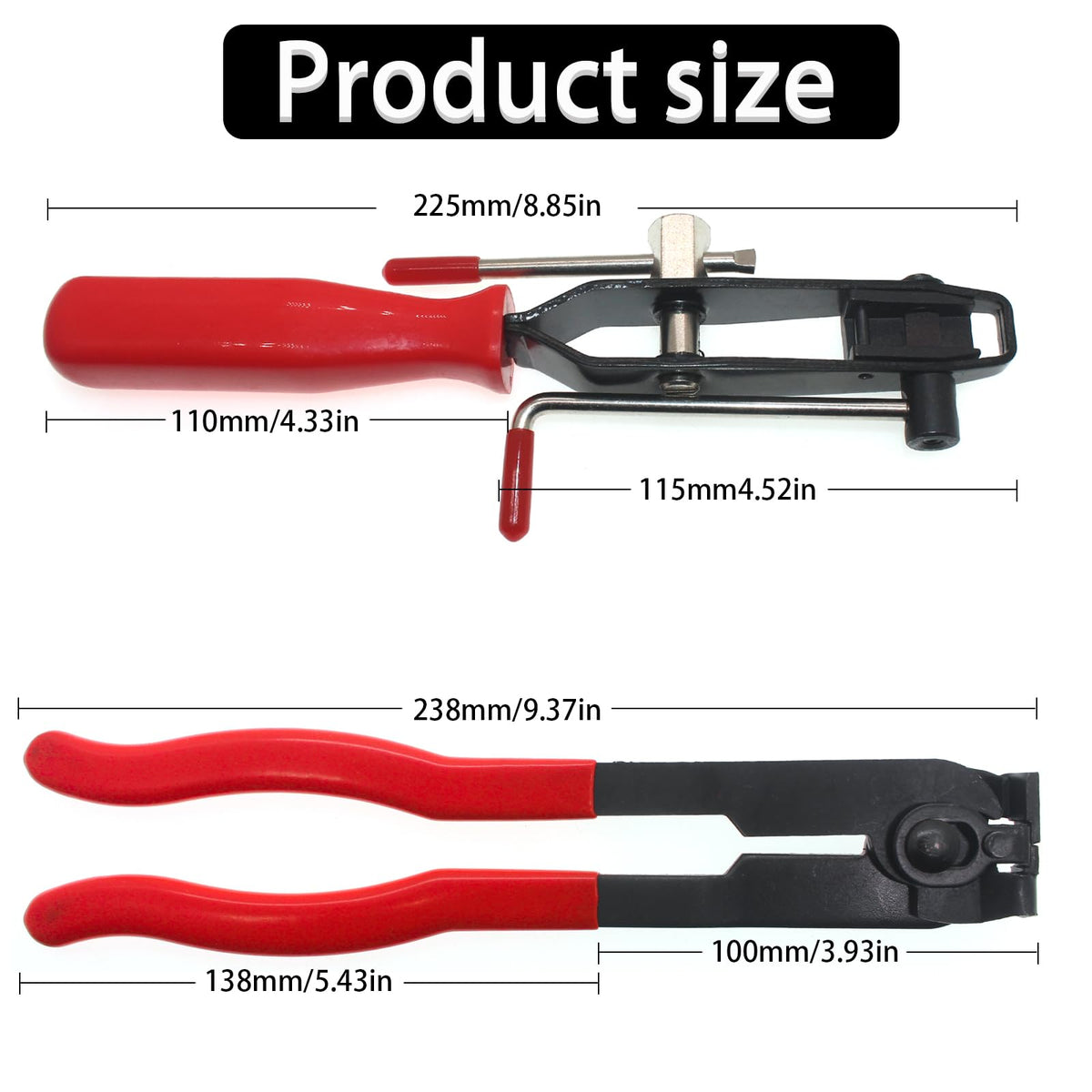 RUITONDA plier jaws close-up showing hardened steel for reliable clamp compression