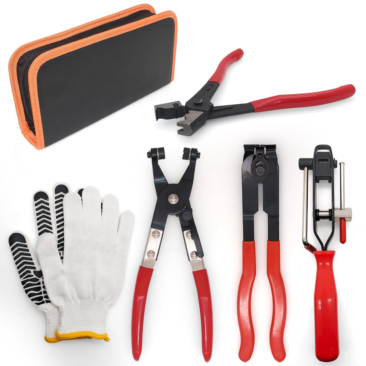 RUITONDA front view of the full tool set showing organized durable pliers for quick repairs