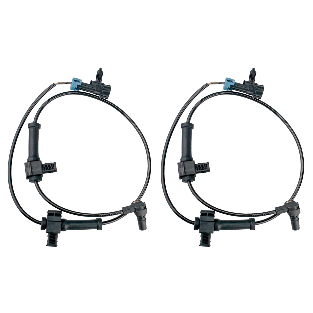Ruizure rear ABS sensor pair front view showing exact-fit connectors and improved reliability