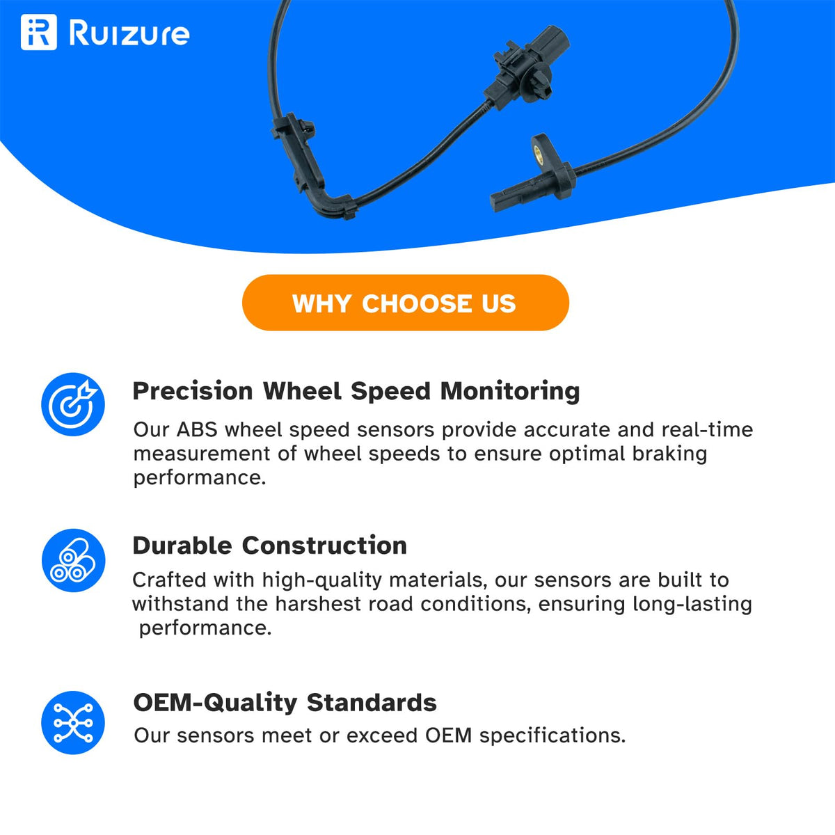 Ruizure sensor installed on Honda Civic front hub demonstrating correct placement