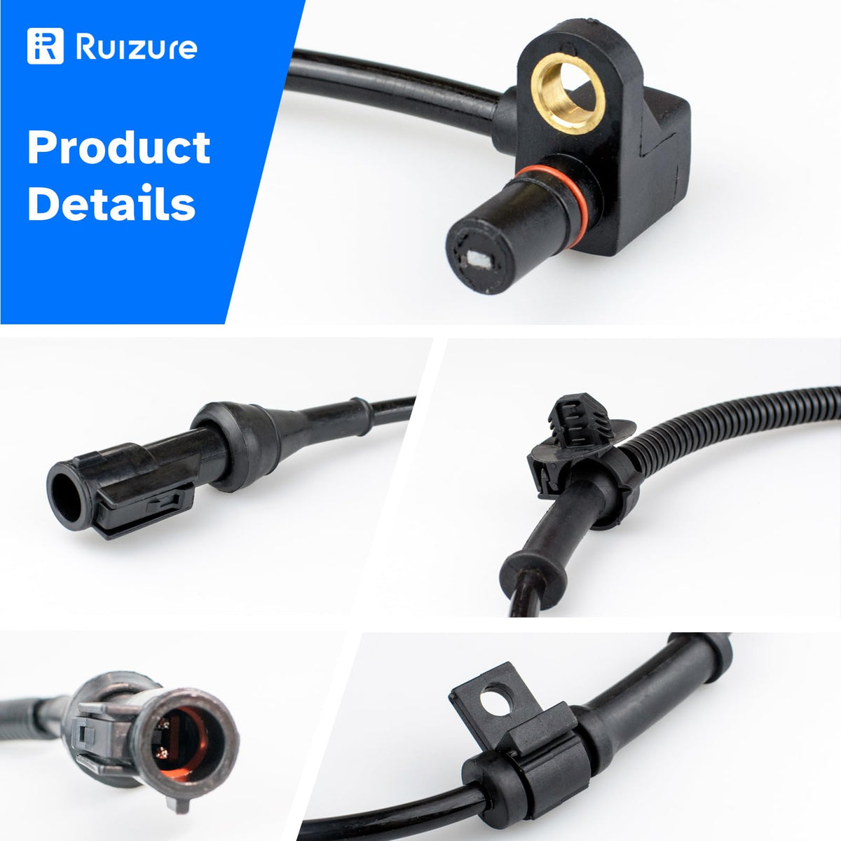 Ruizure sensor wiring connector close-up illustrating sealed plug for corrosion resistance