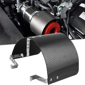RULLINE front view of heat shield showing clean fit and engine-bay styling benefit