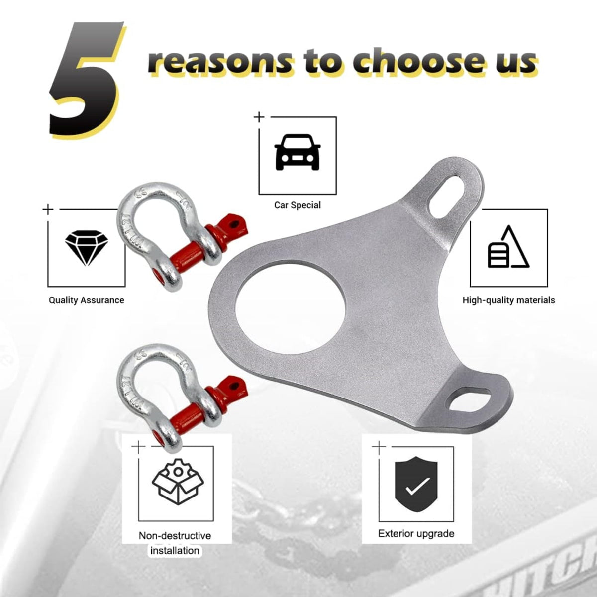 RULLINE on truck tow setup showing tidy chain placement and safer towing confidence