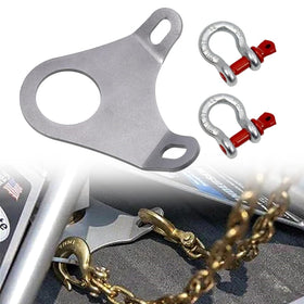 RULLINE plate front view showing solid steel construction and mounting holes for secure towing