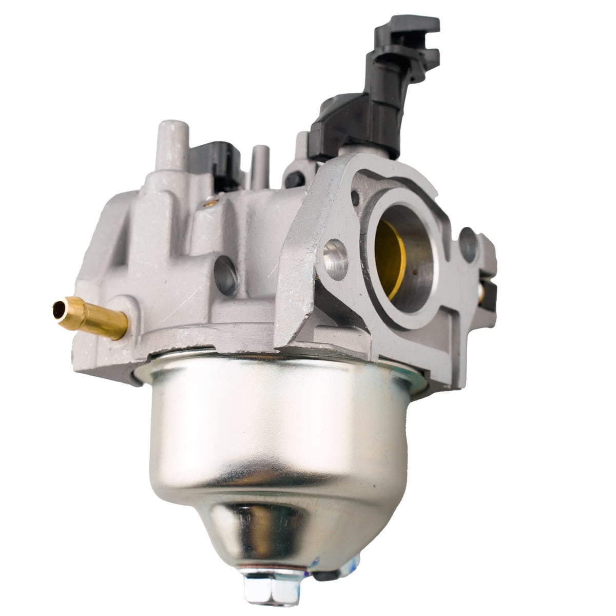 Ruma carburetor with spark plug and hose showing scale and readiness benefit
